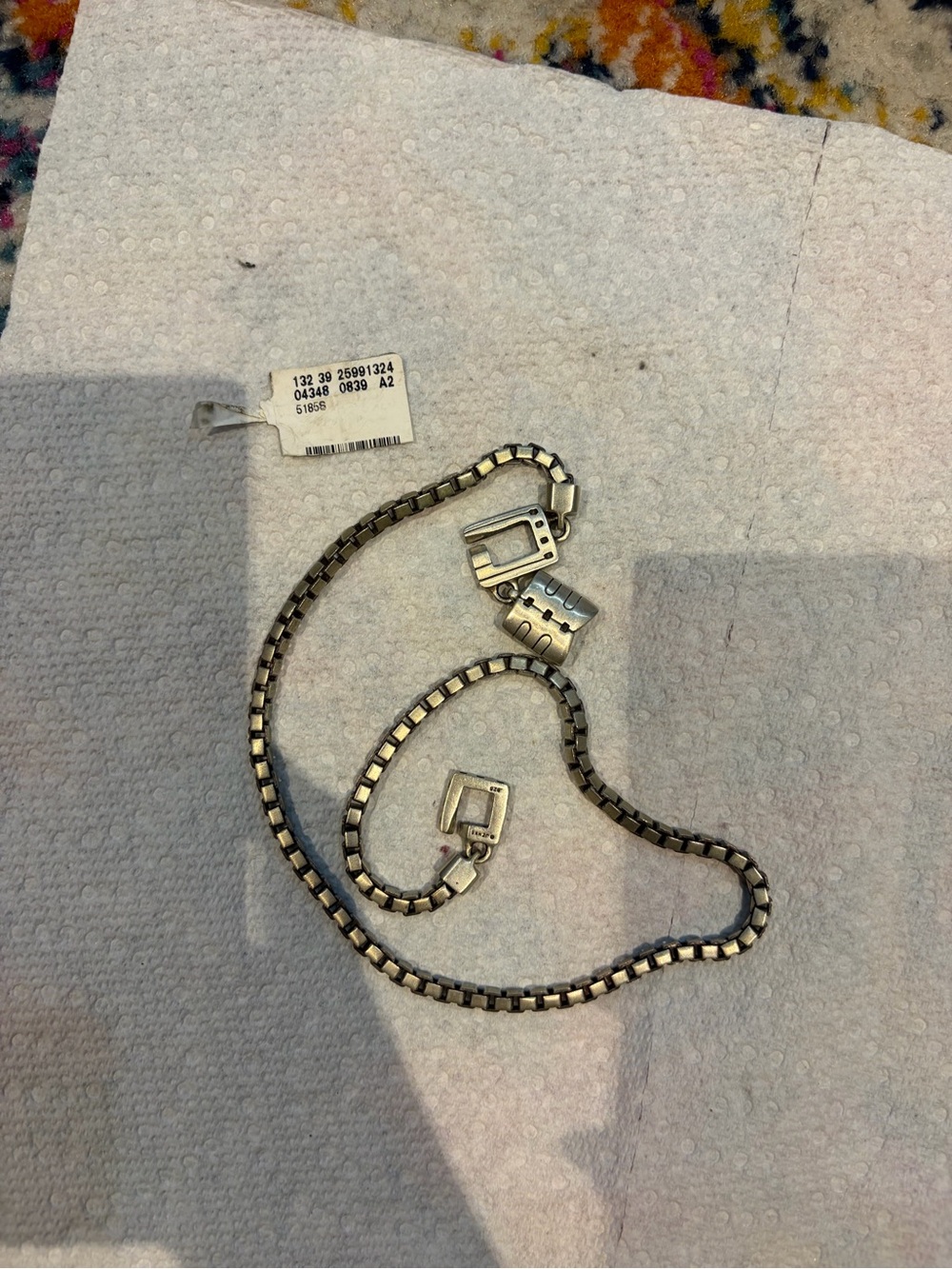Sterling Silver-Tone Box Chain Necklace in Silver